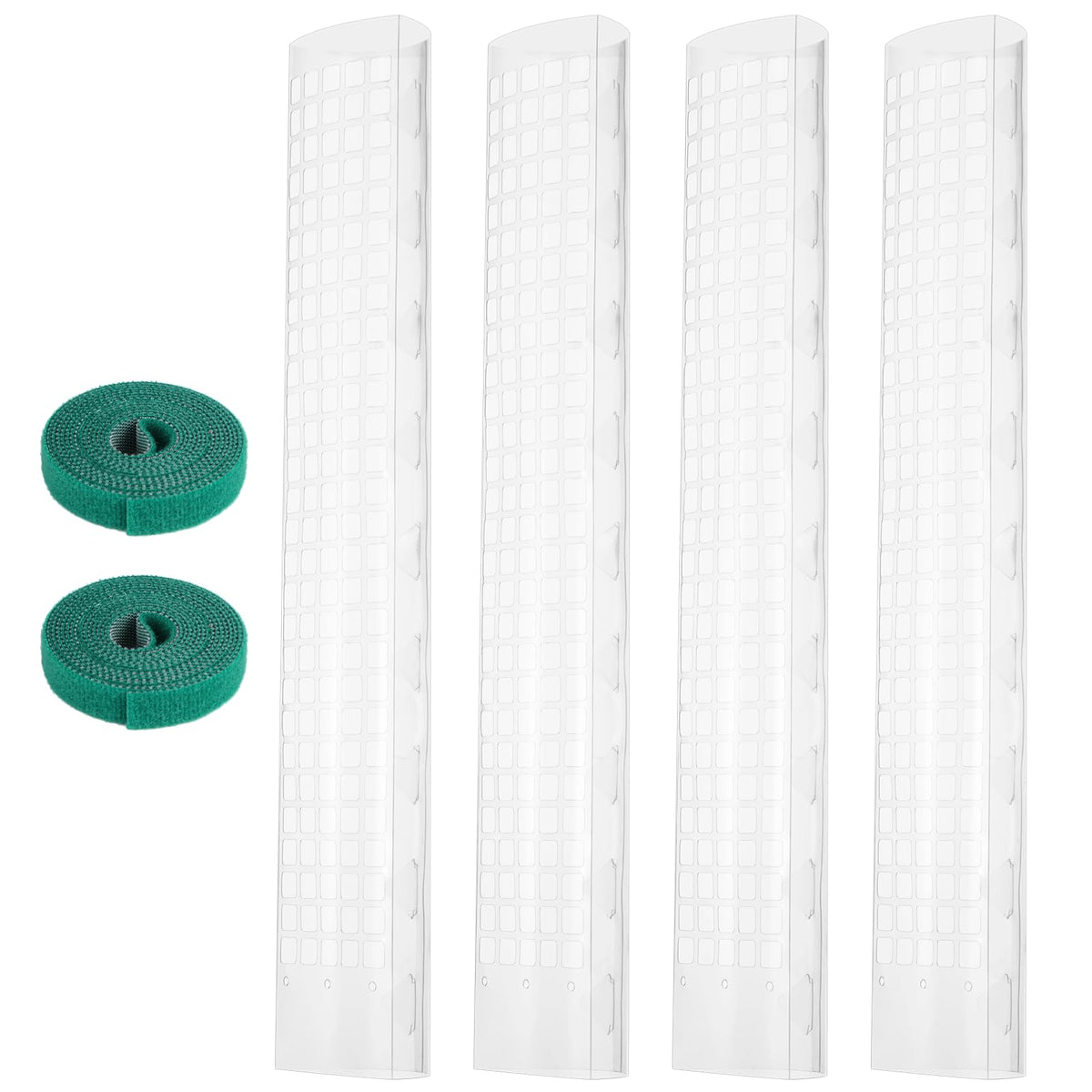FunPa 4 Pcs Plastic Moss Poles, 24″ Clear Sphagnum Moss Sticks for Indoor Climbing Plants, Stackable Hollow Plant Supports with 10ft Ties, Plant Moss Poles for Monstera, White