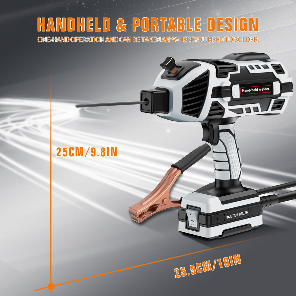 YesRight Welding Machine Handheld 110V 120Amp Portable ARC Welder Gun Hand Held Welder Machine with IGBT Inverter 5 Variable Current Adjustment for 1/16''-1/8'' Welding Rods