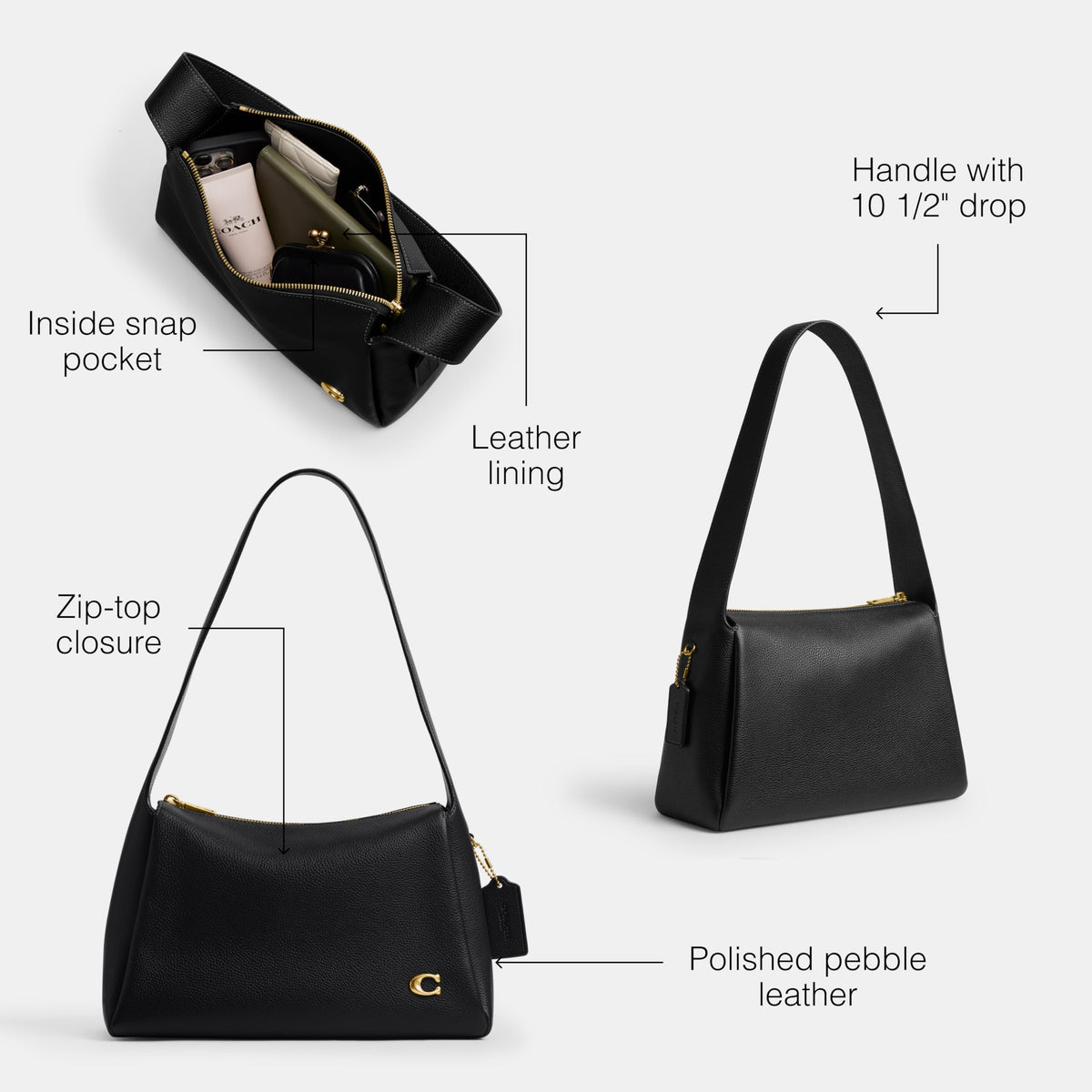 Coach Women's Lola Shoulder Bag Black One Size