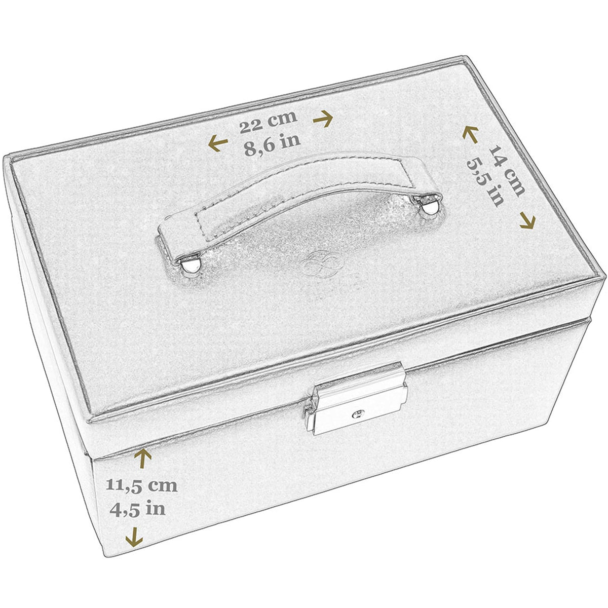 Time Resistance Jewelry Box - Full Grain Leather Jewellery Organizer - Accessories Storage - Key Lock Box for Women (Blue)