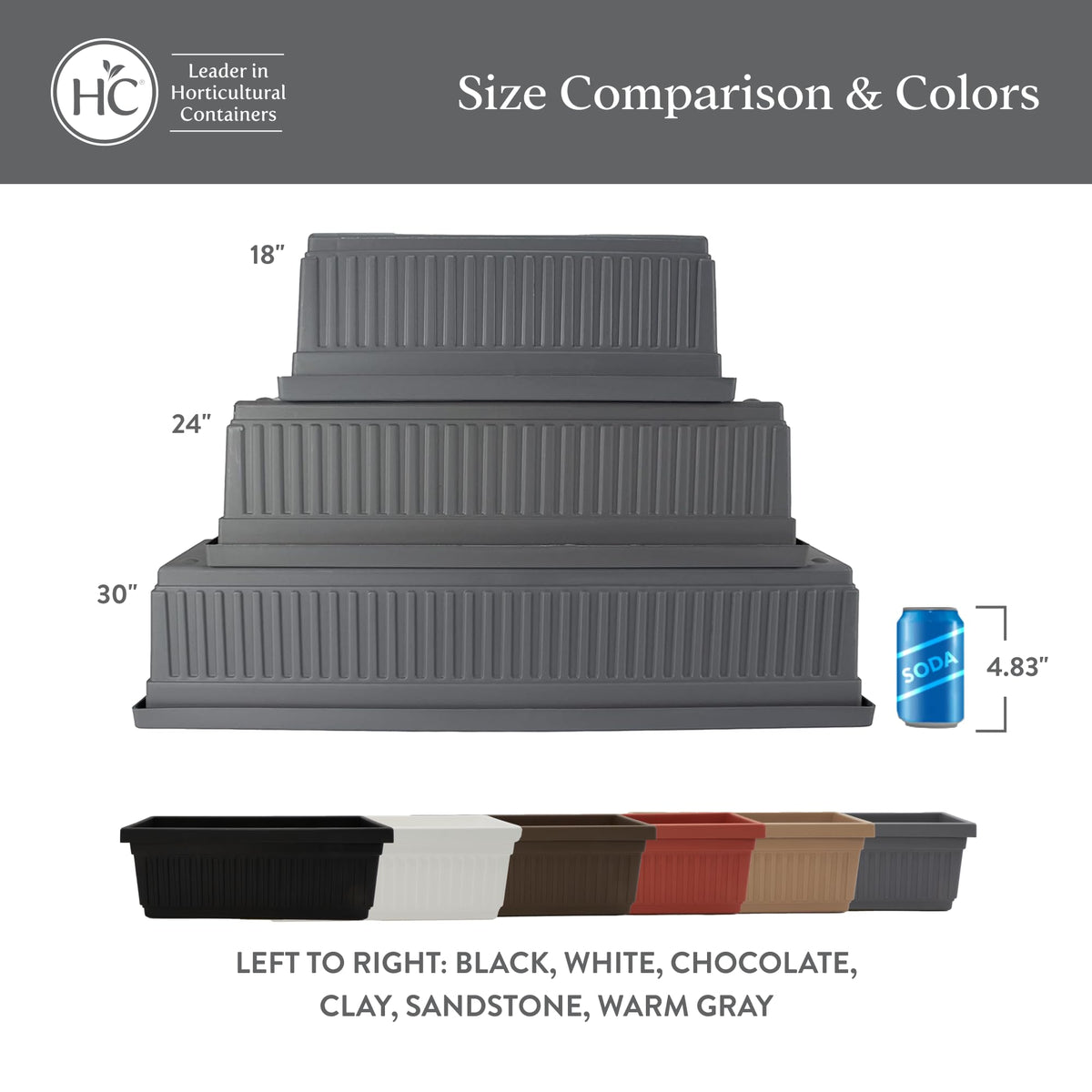 The HC Companies Venetian Window Planter Box w/Drain Plug - Long Planter Box for Windowsills, Balconies & More - Plastic Large Rectangular Planters for Herbs & Flowers (24" Sandstone, Pack of 1)