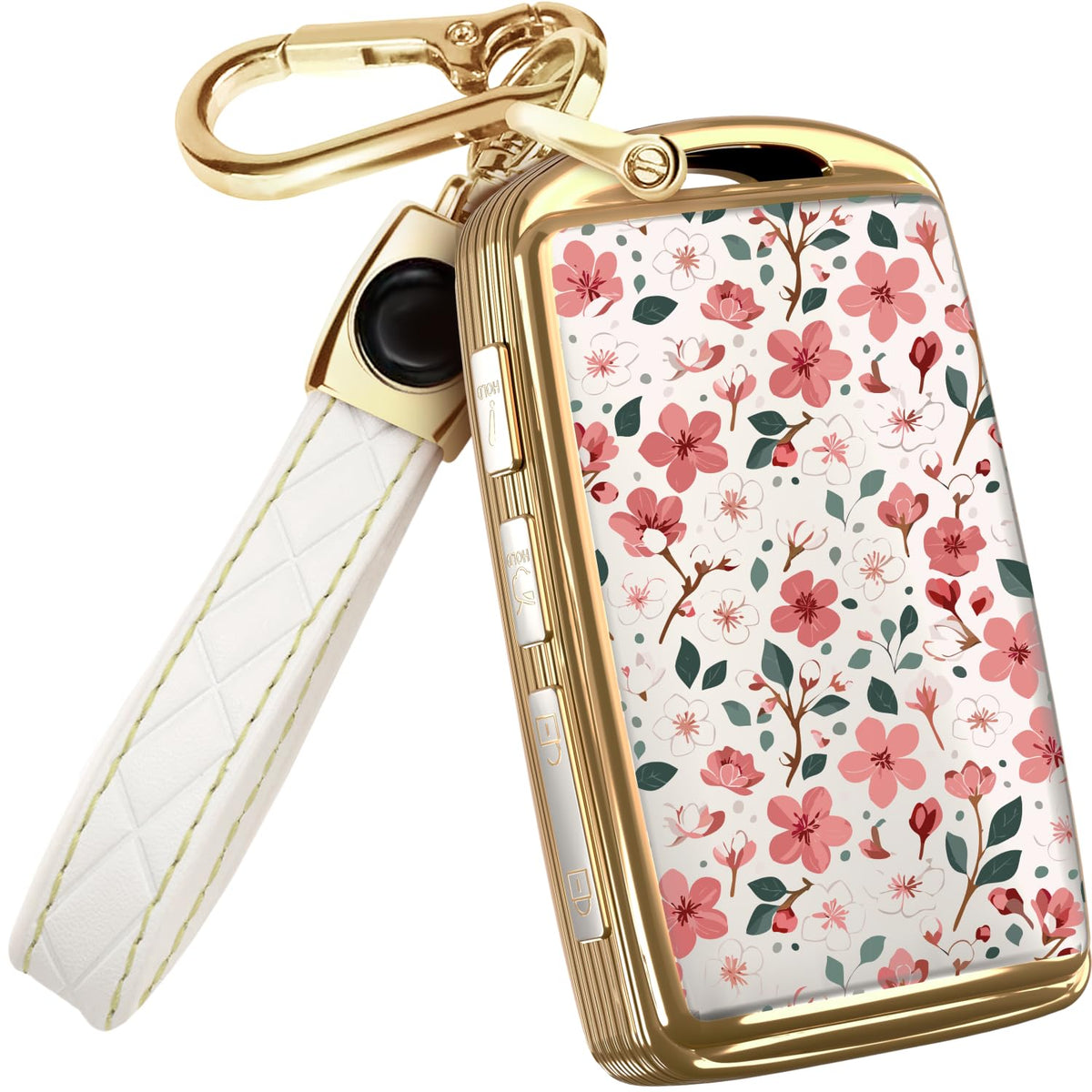Lucrum Compatible with Mazda CX5 Key Fob Cover & Leather Keychain - TPU Keyfob Case for 3, 6, CX-5, CX-9, CX-30, CX-50, CX-70 (2019-2025) - Spring Vibe