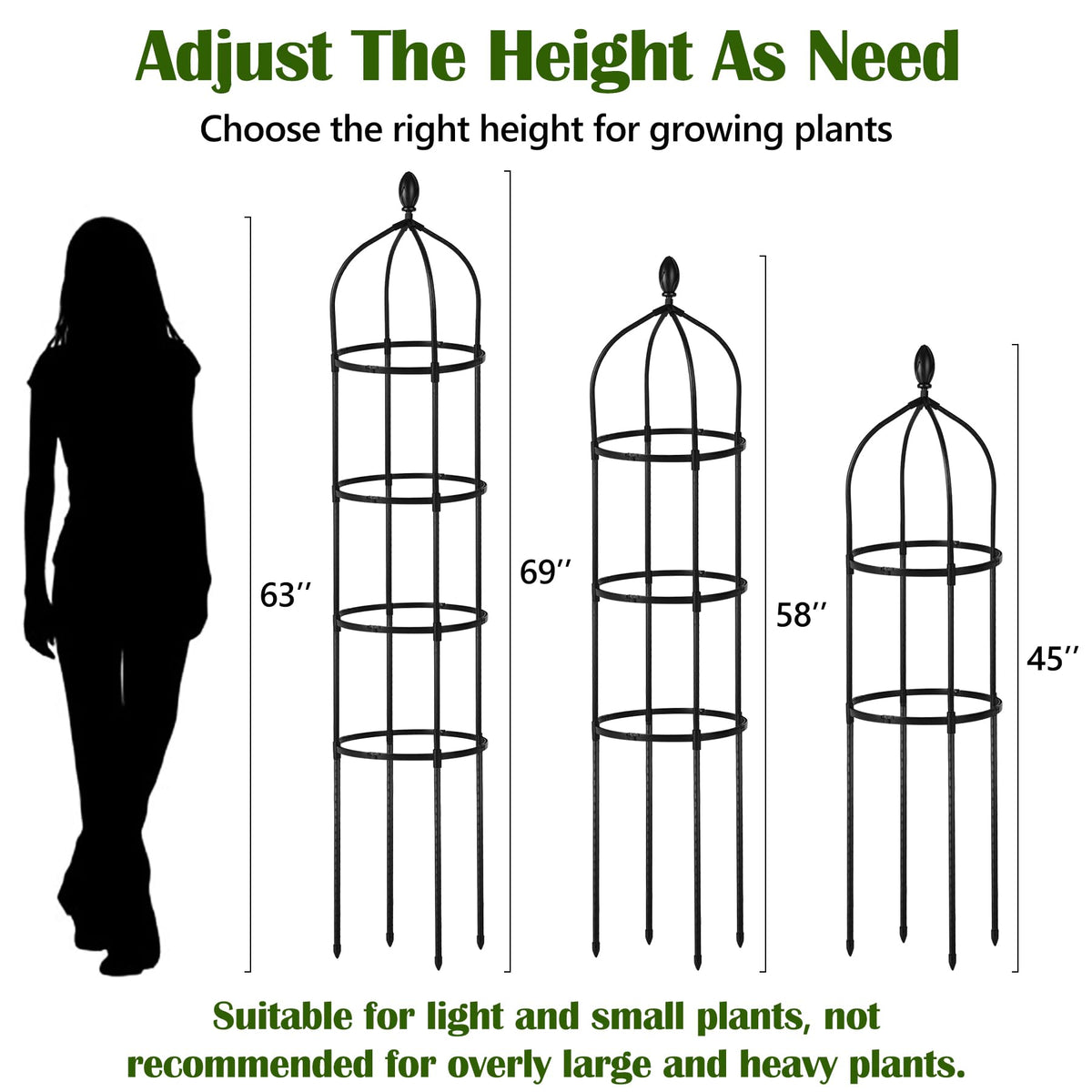 Garden Obelisk Trellis for Climbing Plants Outdoor 6 Ft Rose Bush Round Trellis for Pots Rustproof Metal Pipe with Plastic Coated Plant Flower Trellises for Clematis Vine Jasmine Support