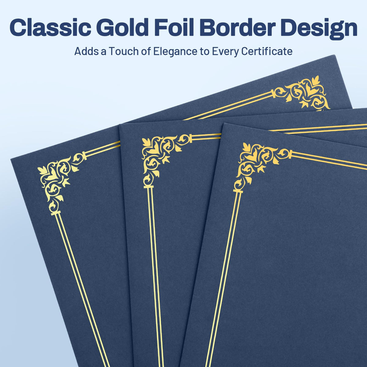 SUNEE Certificate Holders(Navy Blue, 30 Packs), Diploma Covers Gold Foil Border, for Letter Size 8.5x11 Certificates, Cardstock, Document Papers