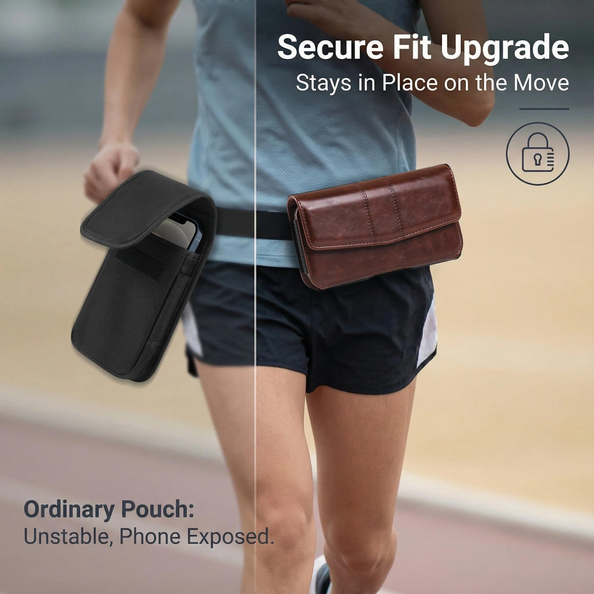 INGIDO Phone Holster Compatible with iPhone 16 15 14 13 12 and Pro, Galaxy S25 S24 S23 S22 S21 S20, Leather Phone Pouch with Metal Belt Clip, M-Coffee