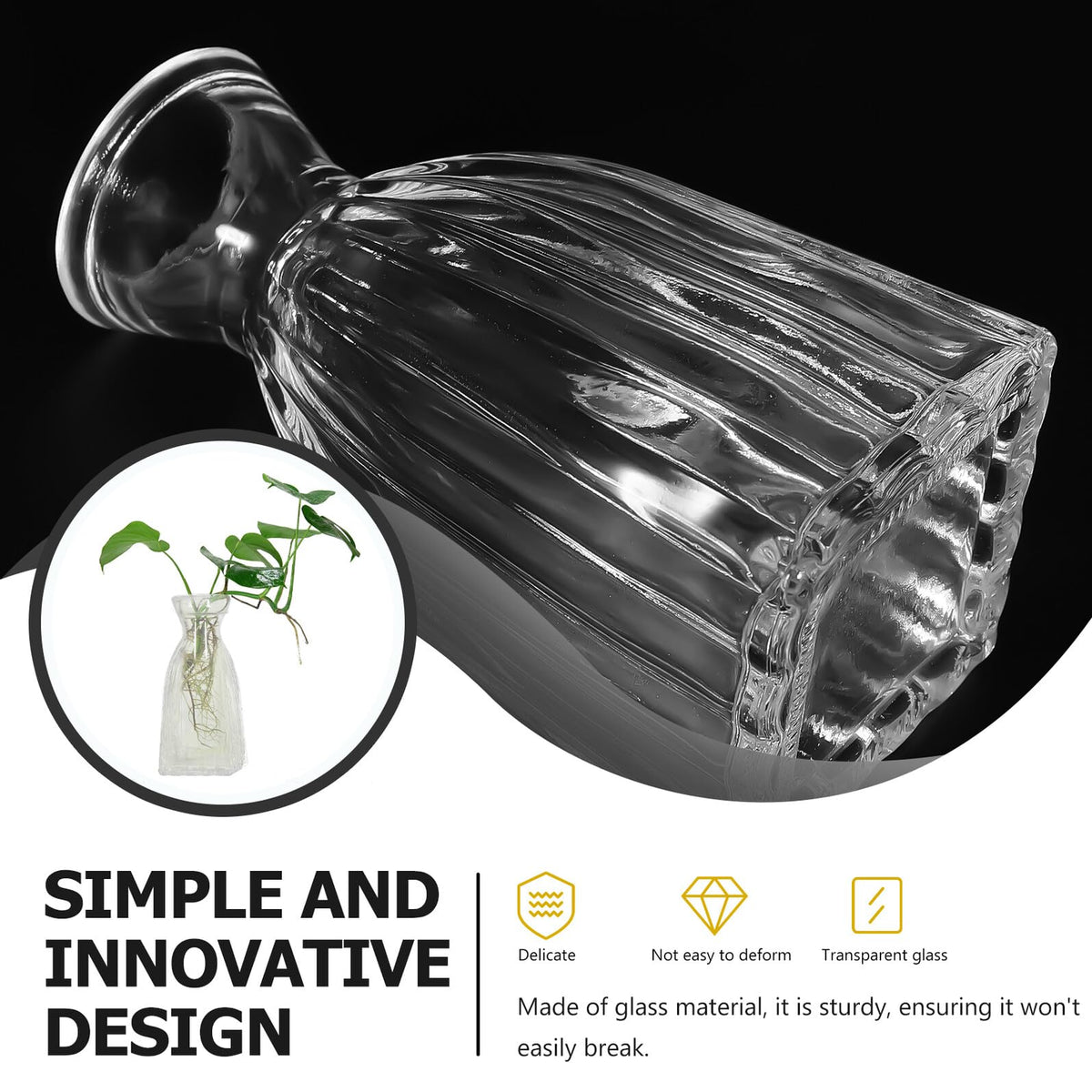 SUPVOX 4pcs Small Glass Hydroponic Vases Decorative Desk Flower Vases for Table Centerpieces Home Décor Glass Plant Terrarium Bottles