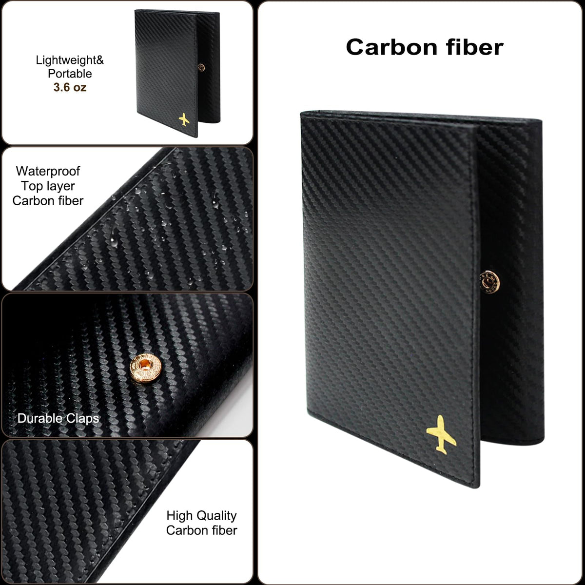 iSamzan Pilot Wallet Passport Holder - Microfiber Fabric Leather Pilot Passport Wallet Accessories