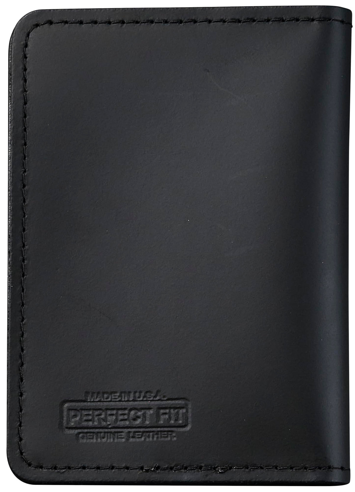Perfect Fit Shield Wallets 2 ID Leather License Holder Bifold Double I.D. Credit Card Gun Permit Standard Card Size Slim Wallet (Black)