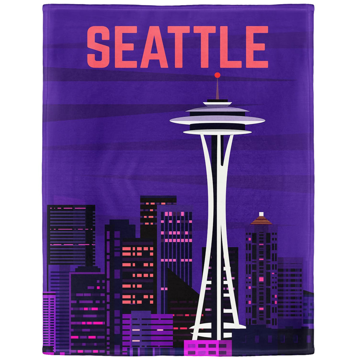 HommomH Seattle Space Needle Blanket, Soft Cozy Lightweight Fleece Throw Blankets for Couch Sofa Bed, 40 x 50 Inches