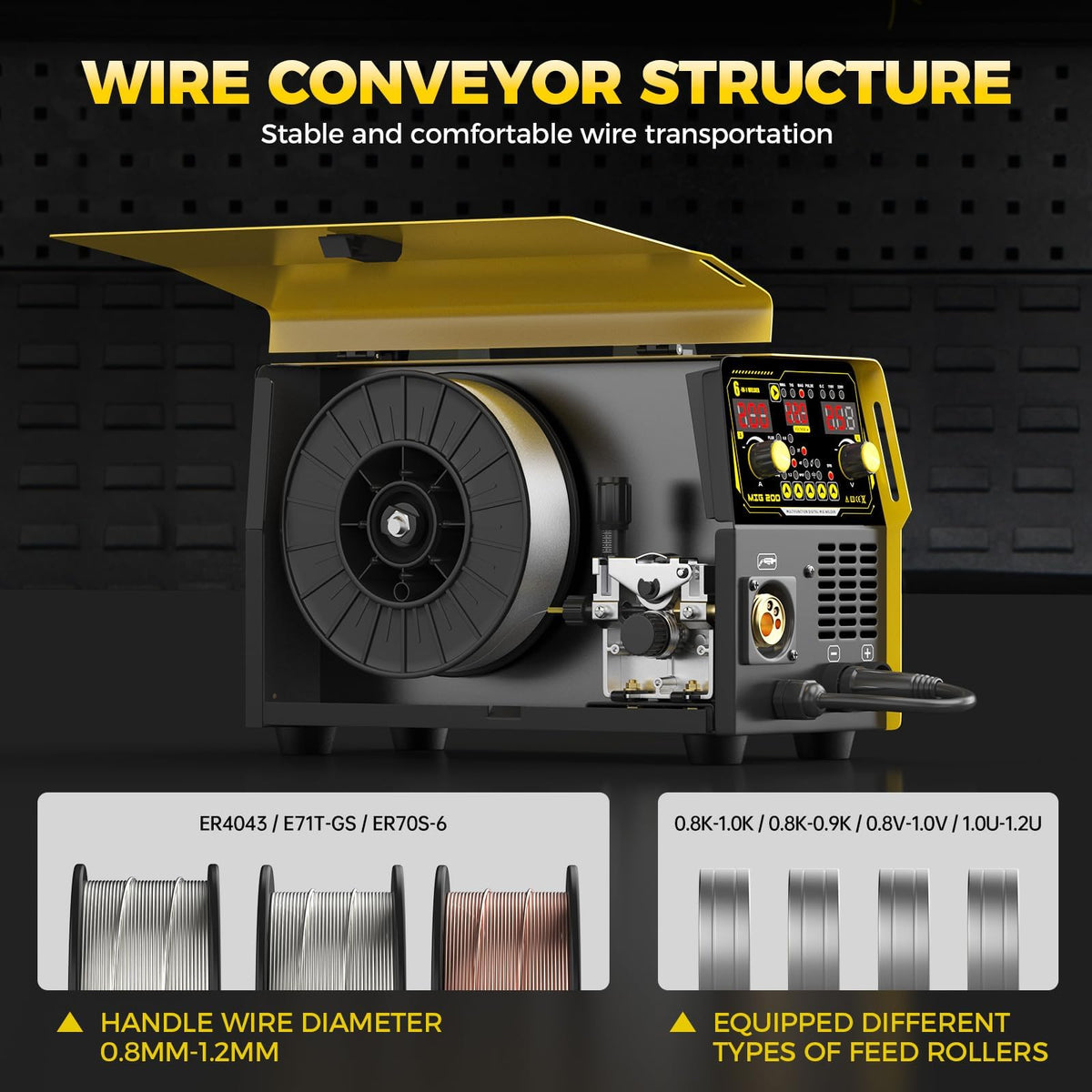 200A MIG Welder 110V/220V Dual Voltage 6 IN 1 MIG/Stick/Flux/Lift TIG Welder,Synergistic Control,LED Display,IGBT Portable Welding Machine for Steel Stainless Steel DIY & Fabrication