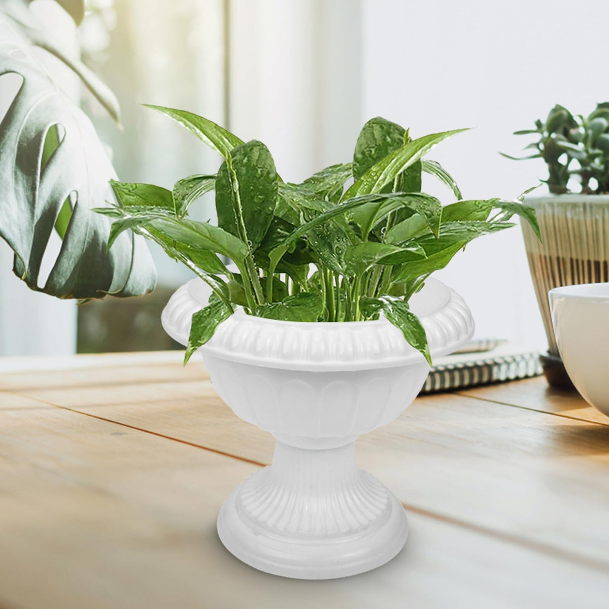 GANAZONO 12-Pack Mini Roman Style Flower Pots Decorative Plastic Plant Containers for Wedding Centerpieces Balcony Patio Garden