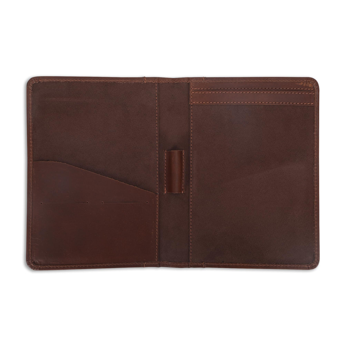 CestAntiQ Leather Junior Padfolio for Men Women Business Portfolio Folder Compact 5 x 8 Legal Pad Organizer with Pen Loop Professional Resume Interview Document Holder Padfolio (Tan)