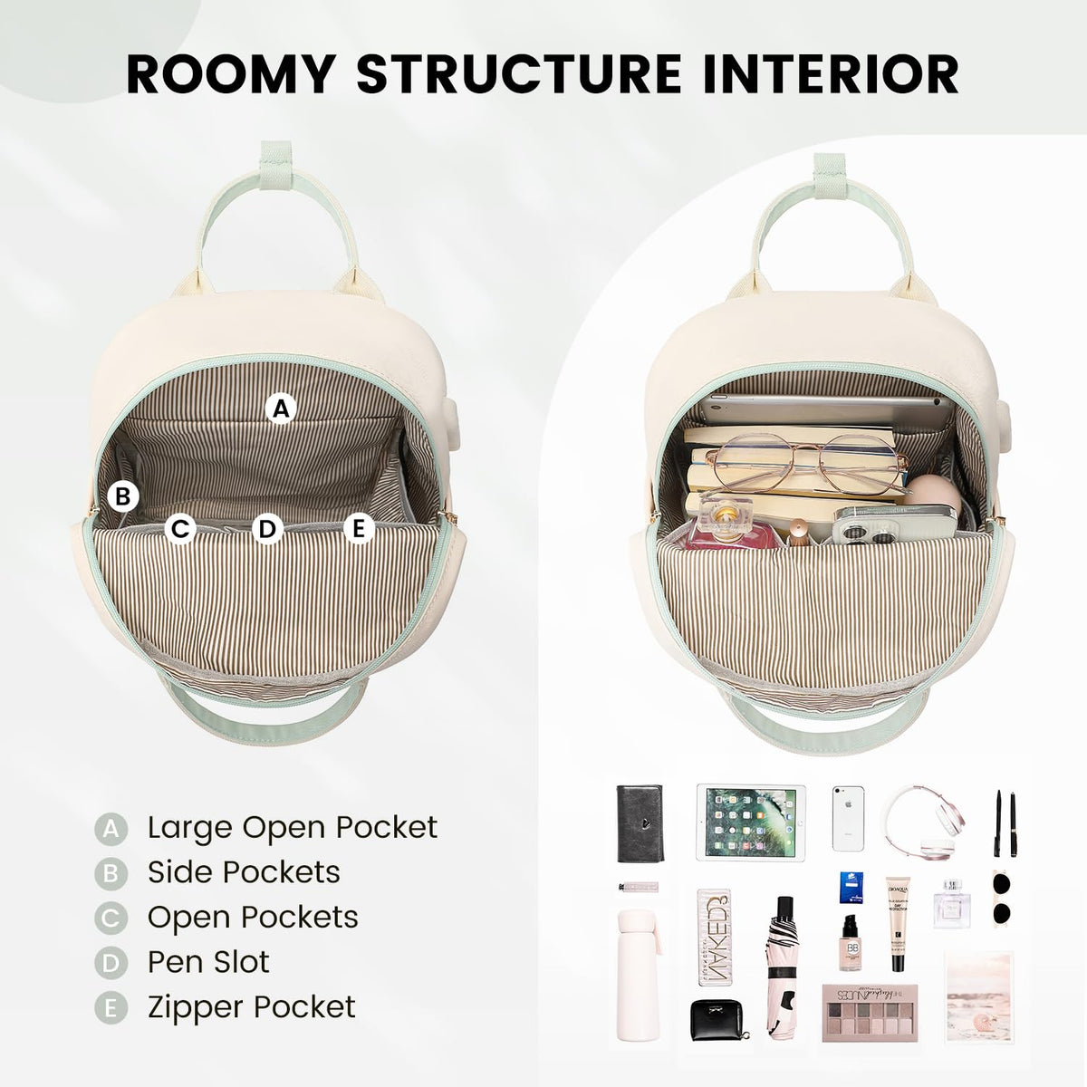 LOVEVOOK Mini Backpack for Women Stylish Waterproof Backpack Purse with USB Port, Cute Daypack for College Travel Party