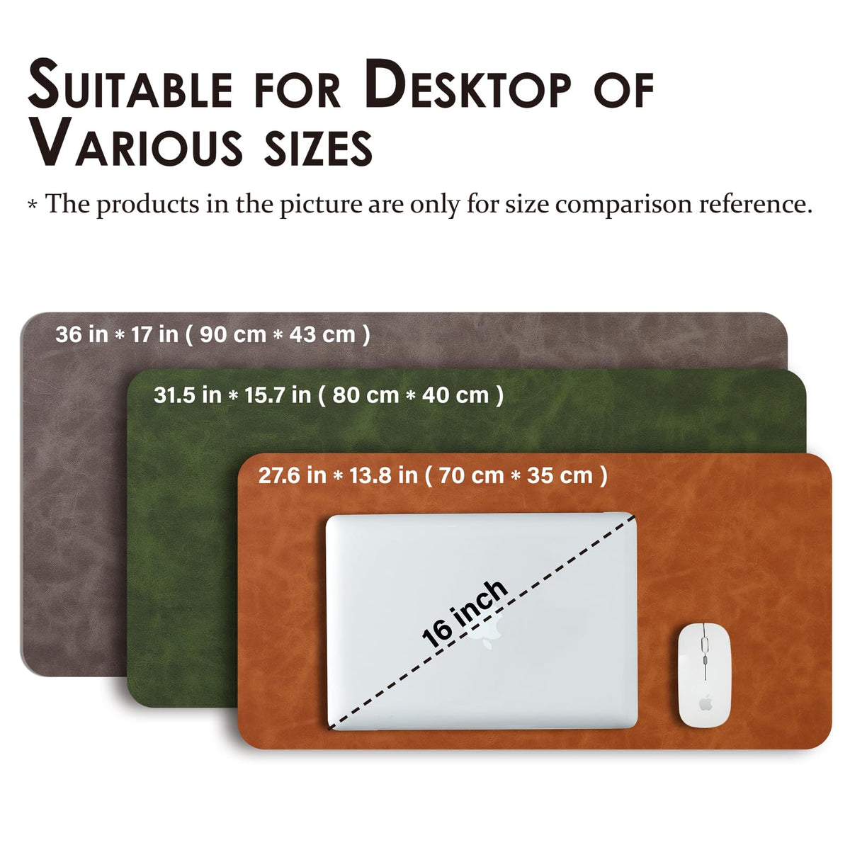 Distressed Leather Desk Mat - Non-Slip PU Desk Pad for Office and Home - Desk Organization and Accessories - Ideal for Large Mouse Pad and Desk Mats on Top of Desks(Mahogany,47.2"x 17")