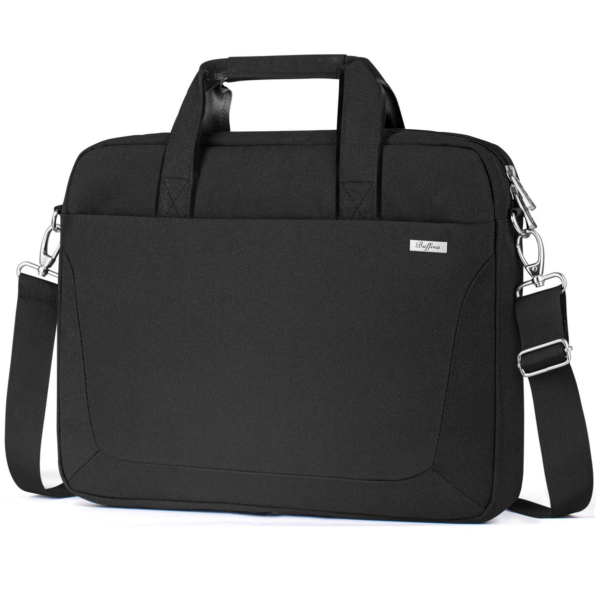 BAFFINA Laptop Shoulder Bag 15.6 16 Inch Business Gifts for Men Women,Laptop Briefcase for 14“ 15” 16“ MacBook/Notebook Hp Dell Asus,Waterproof Computer Carrying Case Messenger Bag with Strap,Black