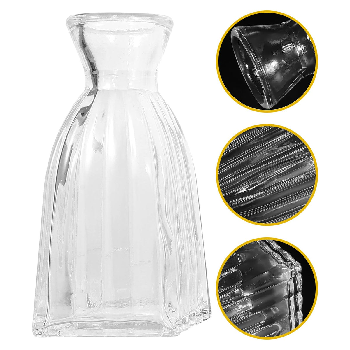 ELEOUTI 4pcs Decorative Glass Vases for Flowers Small Hydroponic Terrarium Vase for Home Décor and Indoor Plant Display