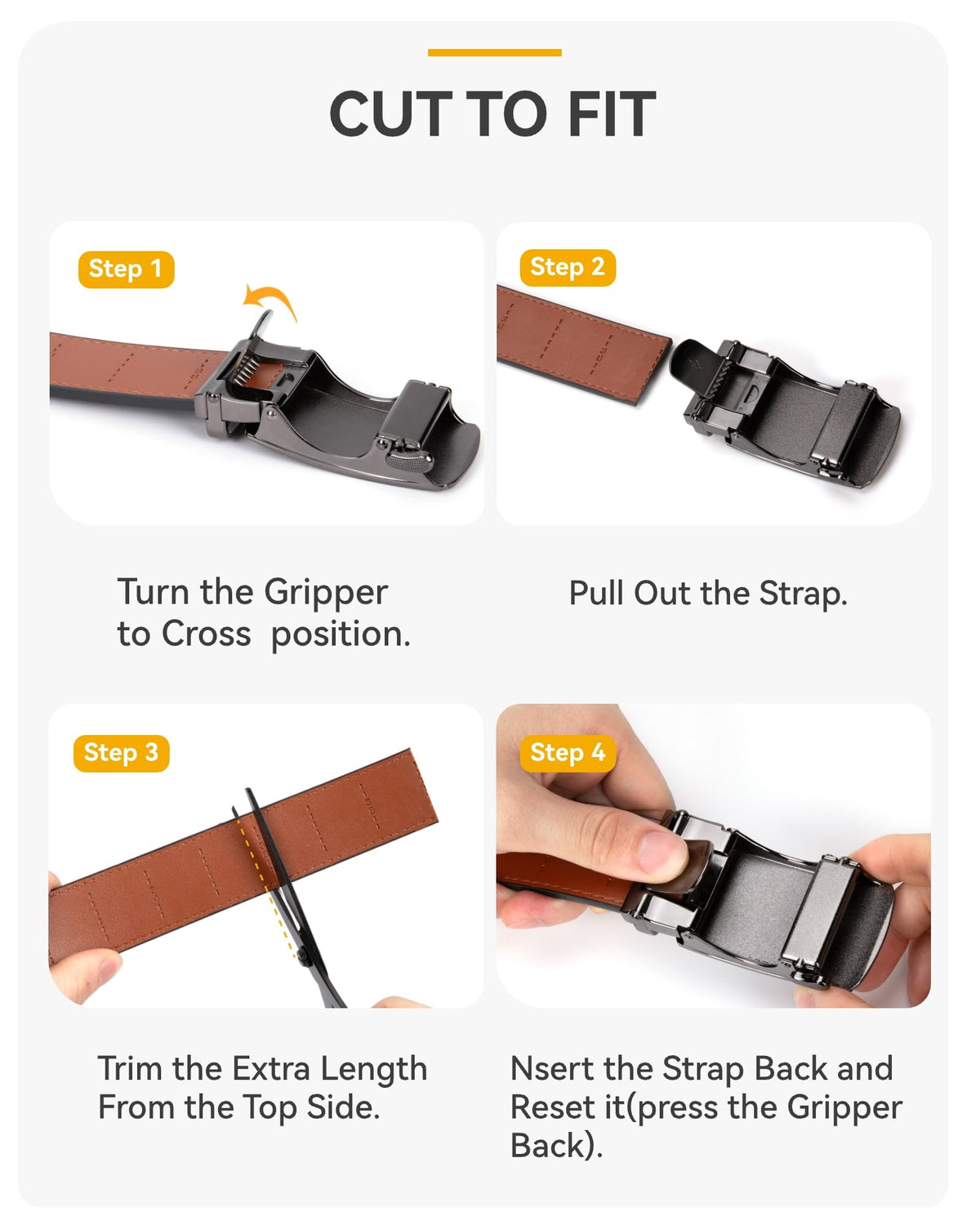 CHAOREN Leather Ratchet Belt for men 1 3/8" for Dress Pants - Micro Adjustable Belt Fit Everywhere