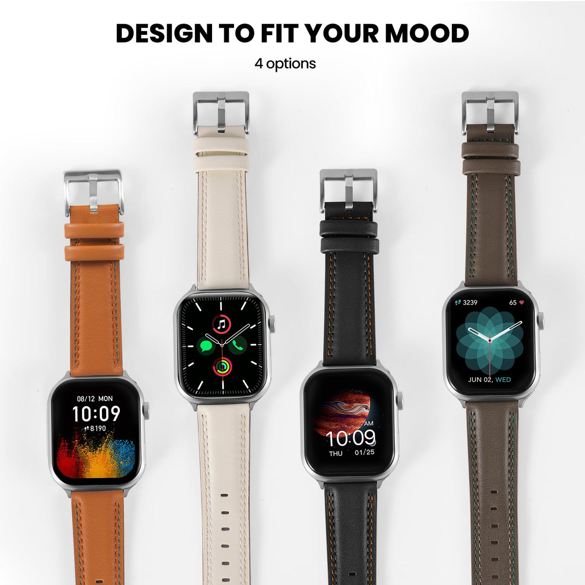 Soft Genuine Leather Band for Apple Watch 49mm 46mm 45mm 44mm 42mm - Women/Men Vintage Retro Replacement Wristband Strap with Metal Buckle for iWatch Ultra 3/2/SE/Series 11/10/9/8/7/6/5/4/3 - Black
