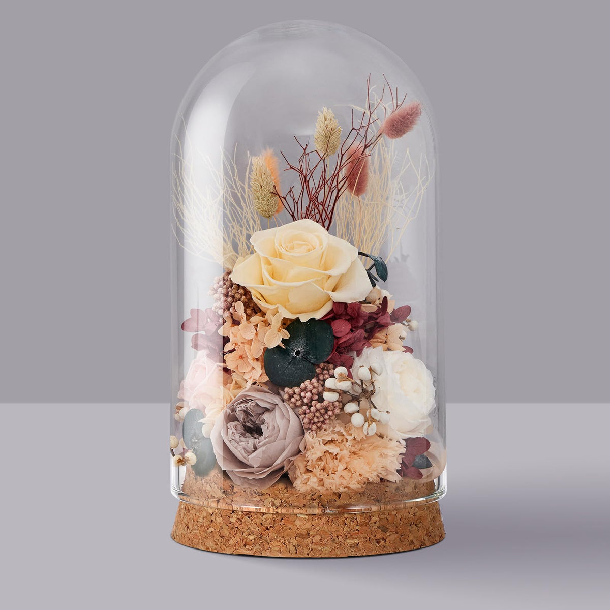 LIOOBO Glass Cloche Bell Jar with Cork Base, Tiny Display Dome for Eternal Flower And Micro Landscape, Clear Terrarium Container Bulk 5 Pack