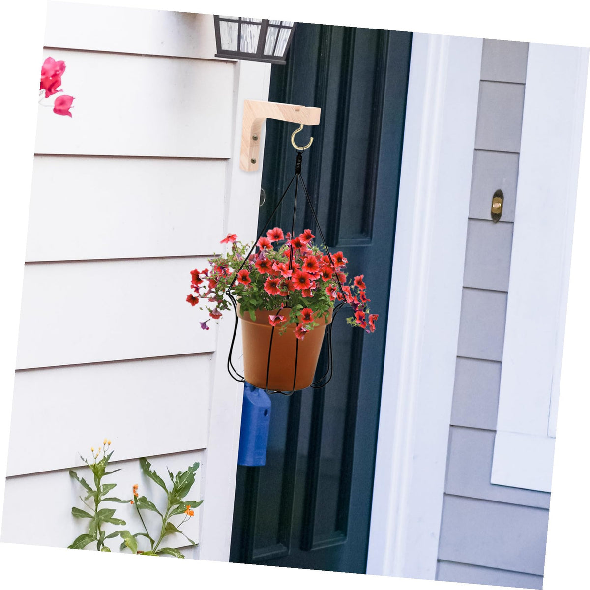 balacoo Wooden Wall Plant Hanger Hooks 2pcs Heavy-Duty Planter Hooks for Indoor and Outdoor Hanging Plants with Wall Mounted Brackets