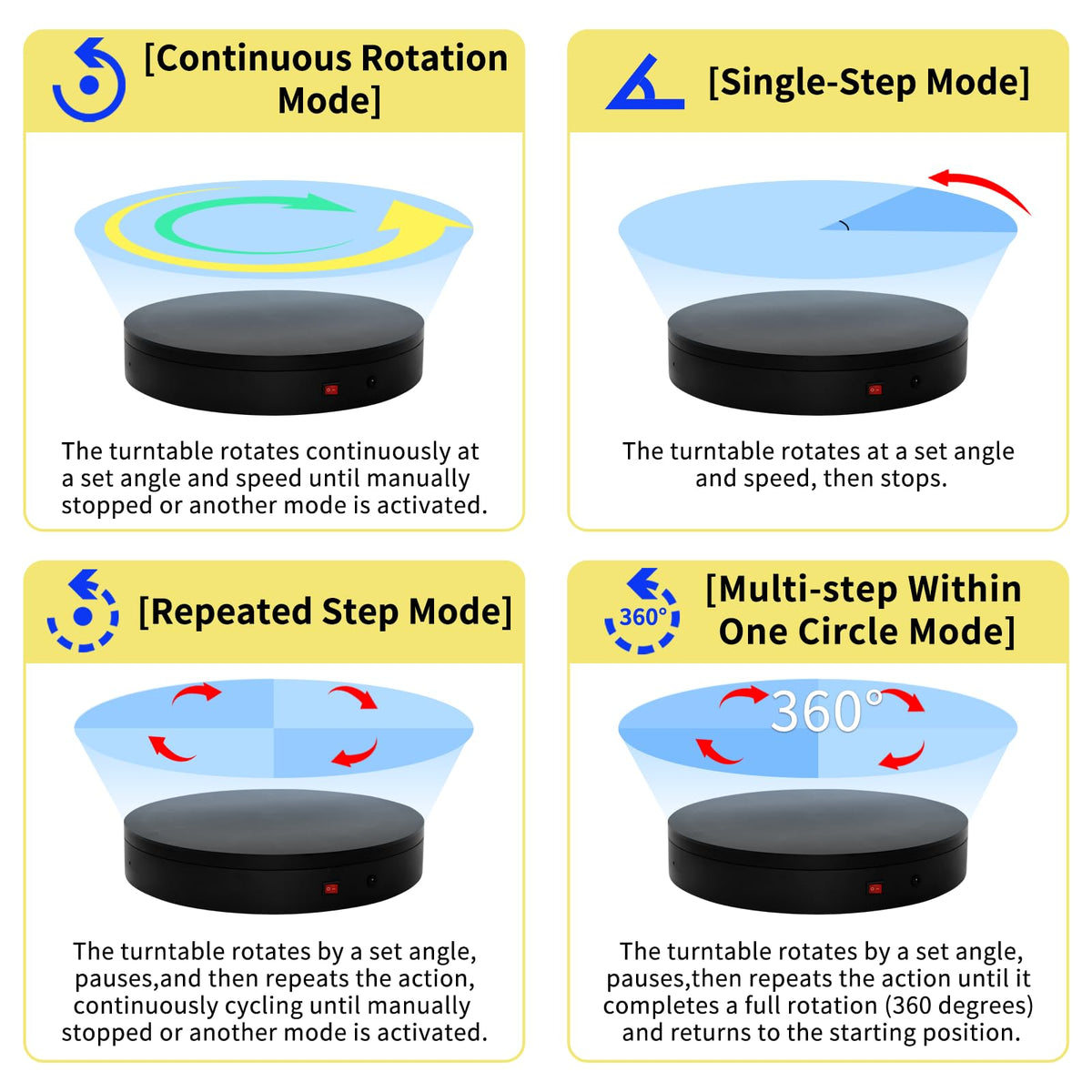 15.8In Remote Motorized Electric Turntable Rotating Display Stand Rotating Platform Photography Turntable motorized lazy susan base giratoria para for Photography,3D Scanner,(Load Range:132~400lbs)