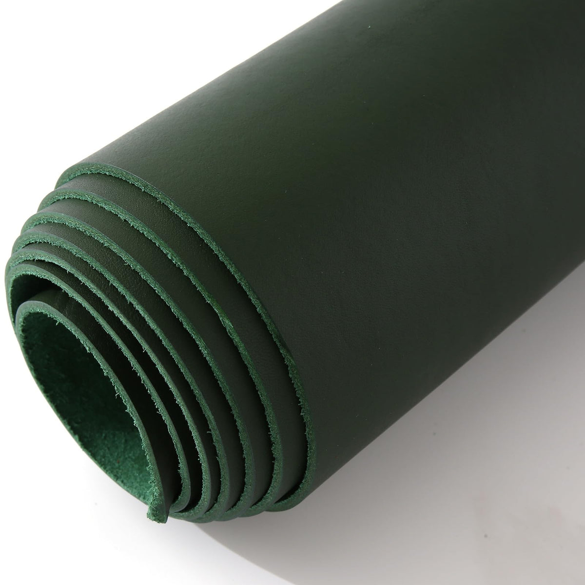 Large Size 17"x70" Leather, Cowhide Veg Tan Leather for Leather Belt Bag Strap Craft Shoe Making Wallet, 2.5mm Thick Full Penetration Dyeing Dark Green