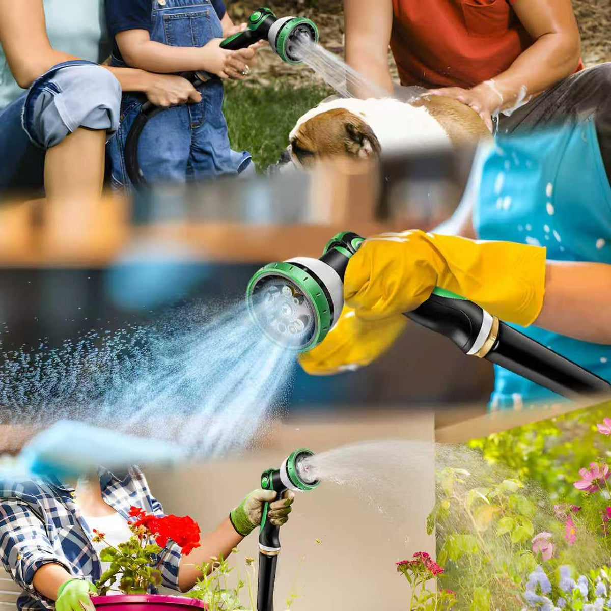 Torioweg Garden Hose 50FT – Lightweight Water Hose 3/4”, Flexible Hose with 10 Sprayer, Burst-Resistant, Anti-Kink for Outdoor Use, Watering(Green)