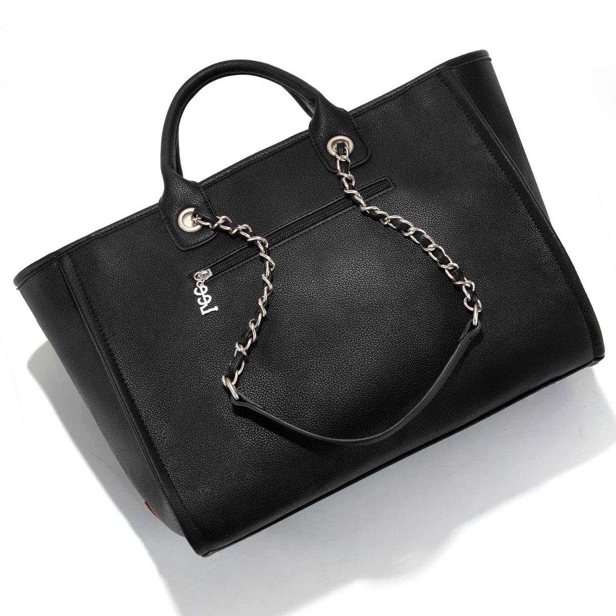 Lee Large Shoulder Tote Bag for Women Vegan Leather Top-Handle Handbag LEE46-345BK