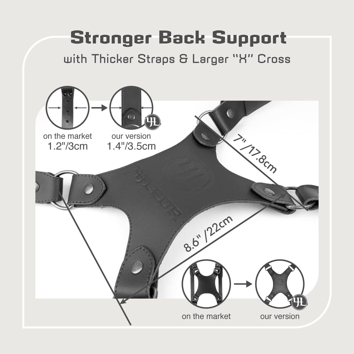 4J LEDR Camera Harness for 2 Cameras Dual Shoulder Leather Camera Strap for DSLR/SLR, Camera Straps for Photographers,Camera Accessories for Wedding,Hiking,Travel,Black
