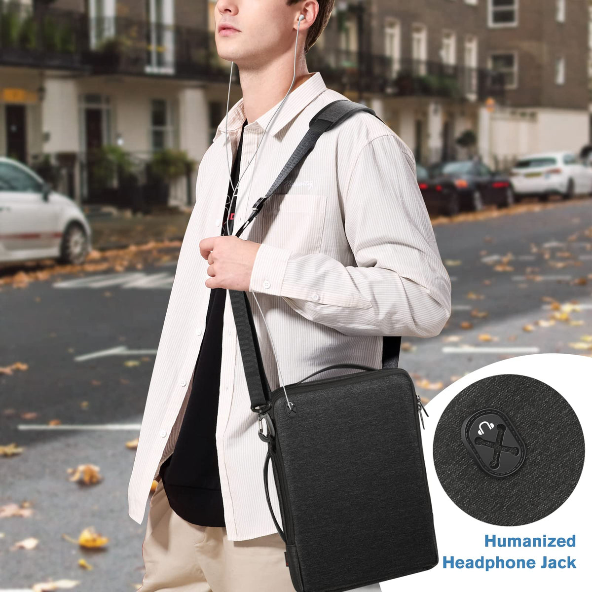 FINPAC Laptop Shoulder Bag for MacBook Neo A18 Pro, 13.6-inch MacBook Air 2026-2022 M5/M4/M3/M2/M1, MacBook Carrying Case 13.3" 13.6" 14.2", 13.5" Surface Laptop, HP, Dell, Acer Chromebook, Black