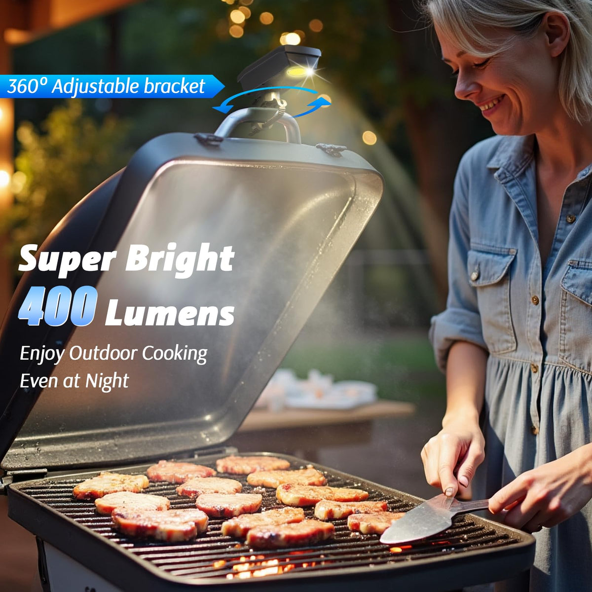 Solar Charging Barbecue Grill Light for Outdoor Grill, Automatic On/Off BBQ Light for Blackstone Griddle Accessories, Grill Accessories for Blackstone Grill, Perfect BBQ Gift for Men Women Him Her