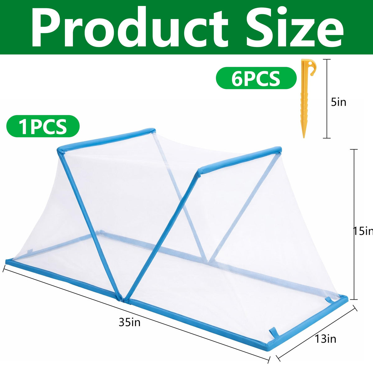 35" x 13" x 15" Foldable Garden Covers for Raised Beds, Garden Bed Insect Bird Netting Plant Cover, Garden Rows Pest Barrier Plant Protector Mesh for Protecting Vegetables Fruits Flowers