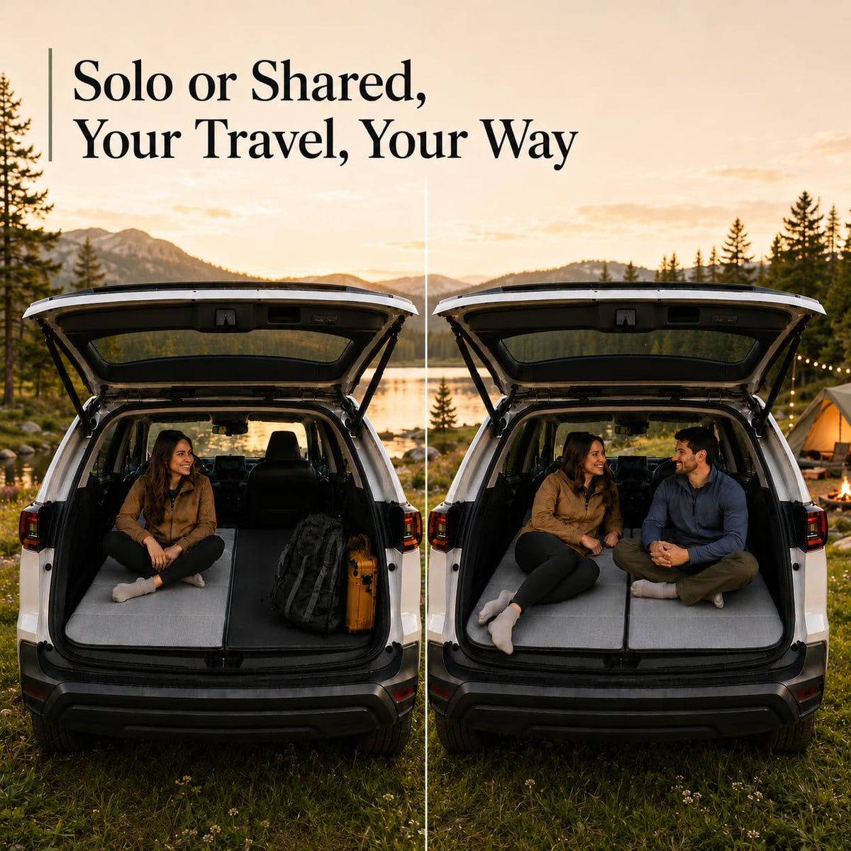 MGRFTOX Car Mattress Non-Inflatable Car Camping Mattress, Foldable Trunk Sleeping Pad with Split Design, Portable Car Bed for Road Trips, Camping, Travel, for Jeep Cherokee 2014-2023，for Jeep