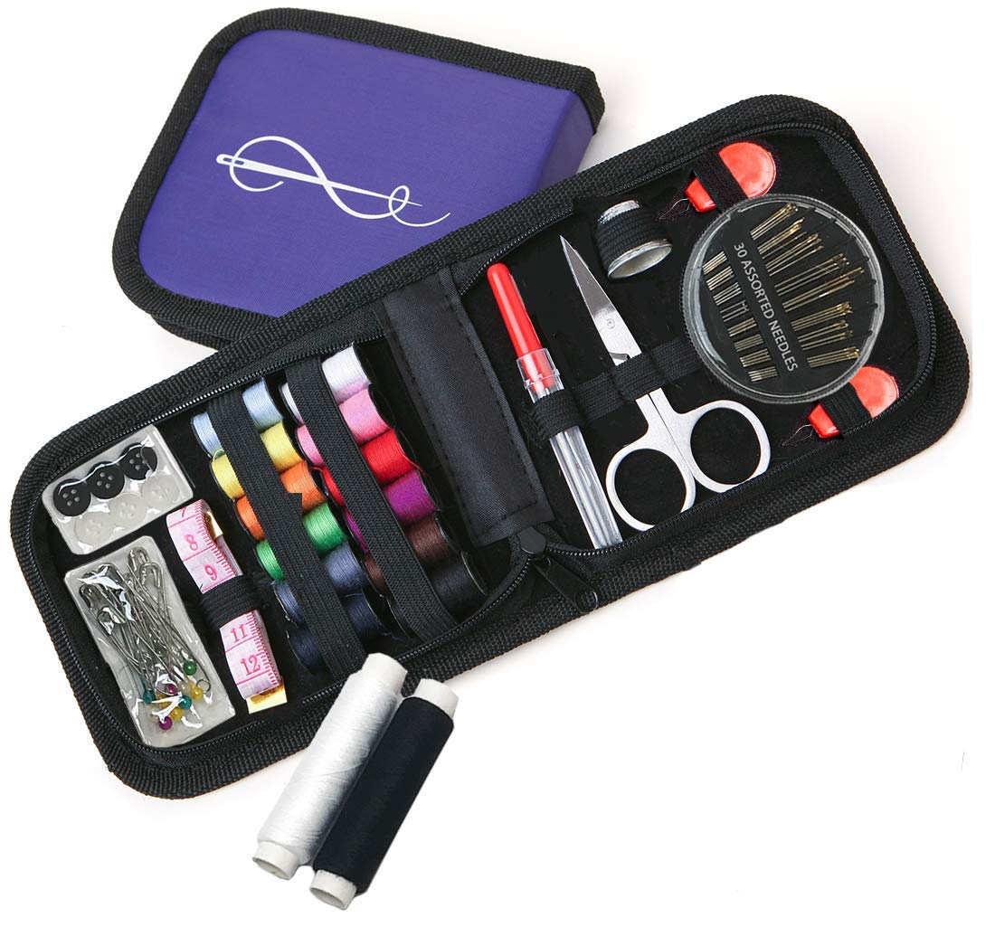 CraftLab Sewing Kits Mini Travel Sewing Kit - Portable Emergency Set with Needles, Thread, Scissors