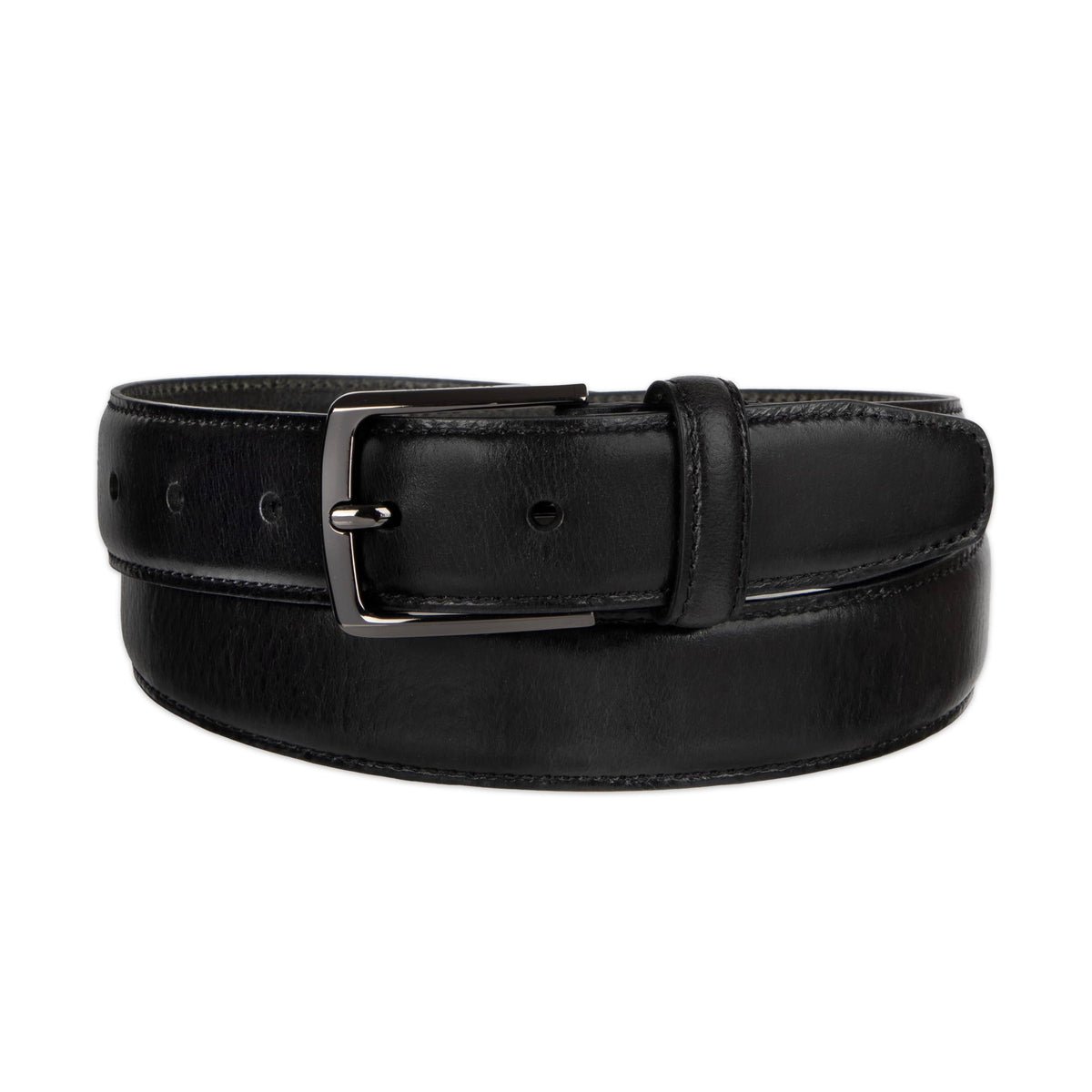 Haggar Men's Leather Dress Belt, Black, Medium