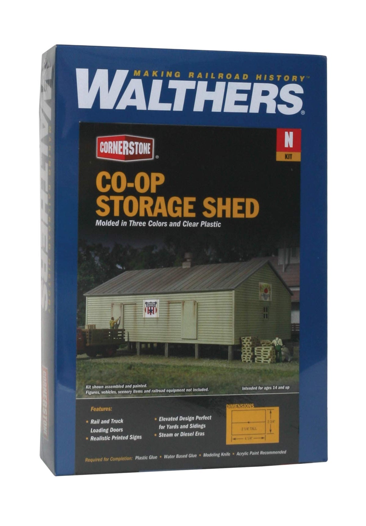 Walthers Cornerstone Co-Operative Storage Shed on Pilings 933-3230 N Scale Model Railroad - Structure Kit