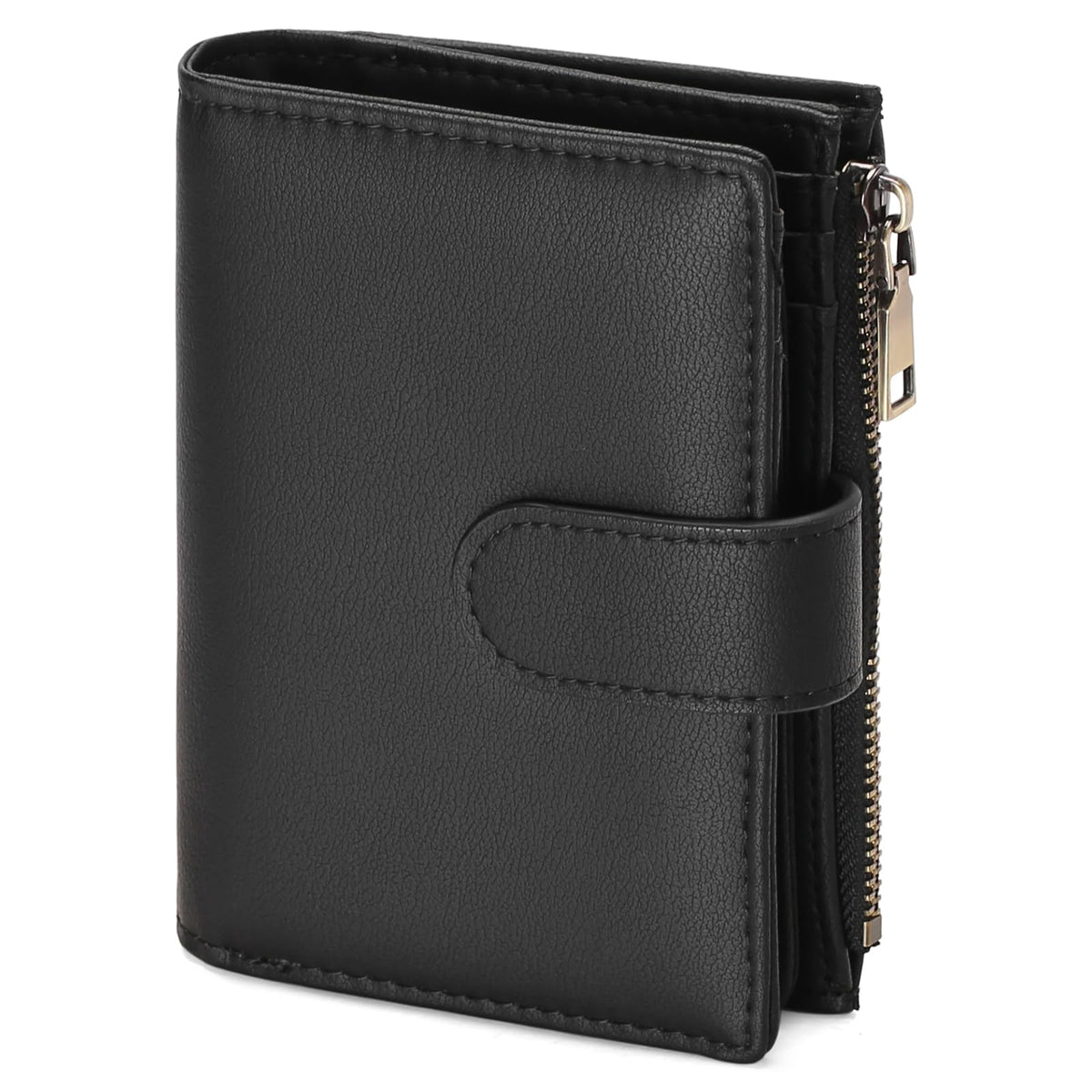 GAEKEAO Small Wallet Women Vegan Leather RFID Blocking Bifold Ladies Compact Card Holder with Zipper Pocket & ID Window