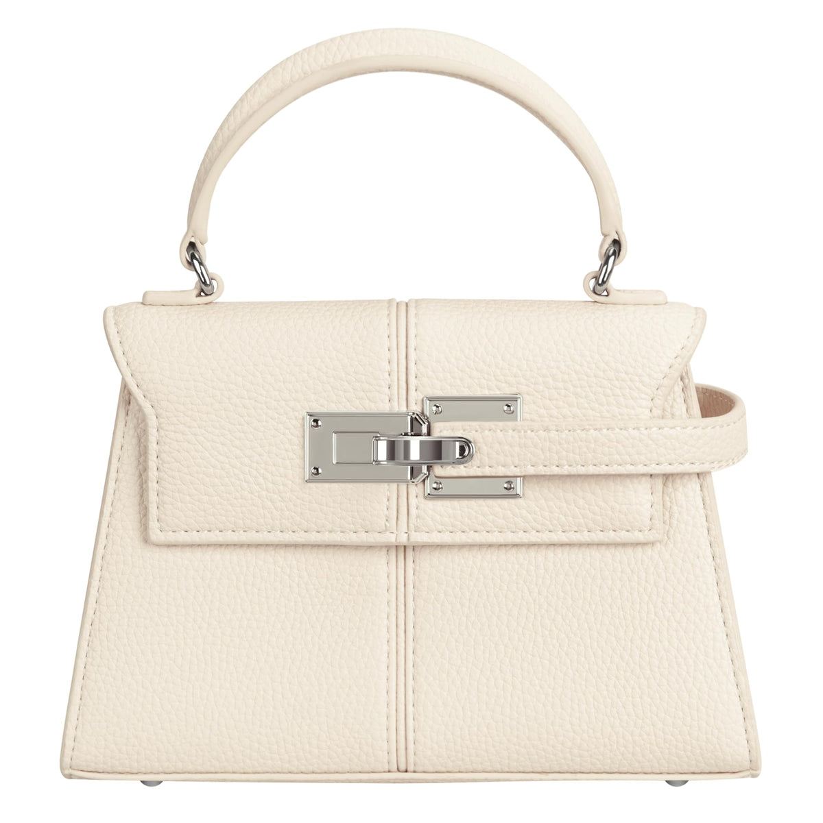 Women's Top Handle Handbag Vegan Leather Crossbody Bag,WHITE,SMALL