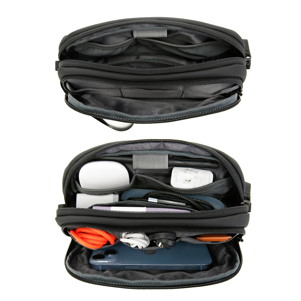 BANGE Electronics Organizer Travel Case, Water Resistant Travel Bag, Tech Pouch Accessories Organizer for Cable,Cord, Phone, Cables, USB Flash Drive, Daily Items