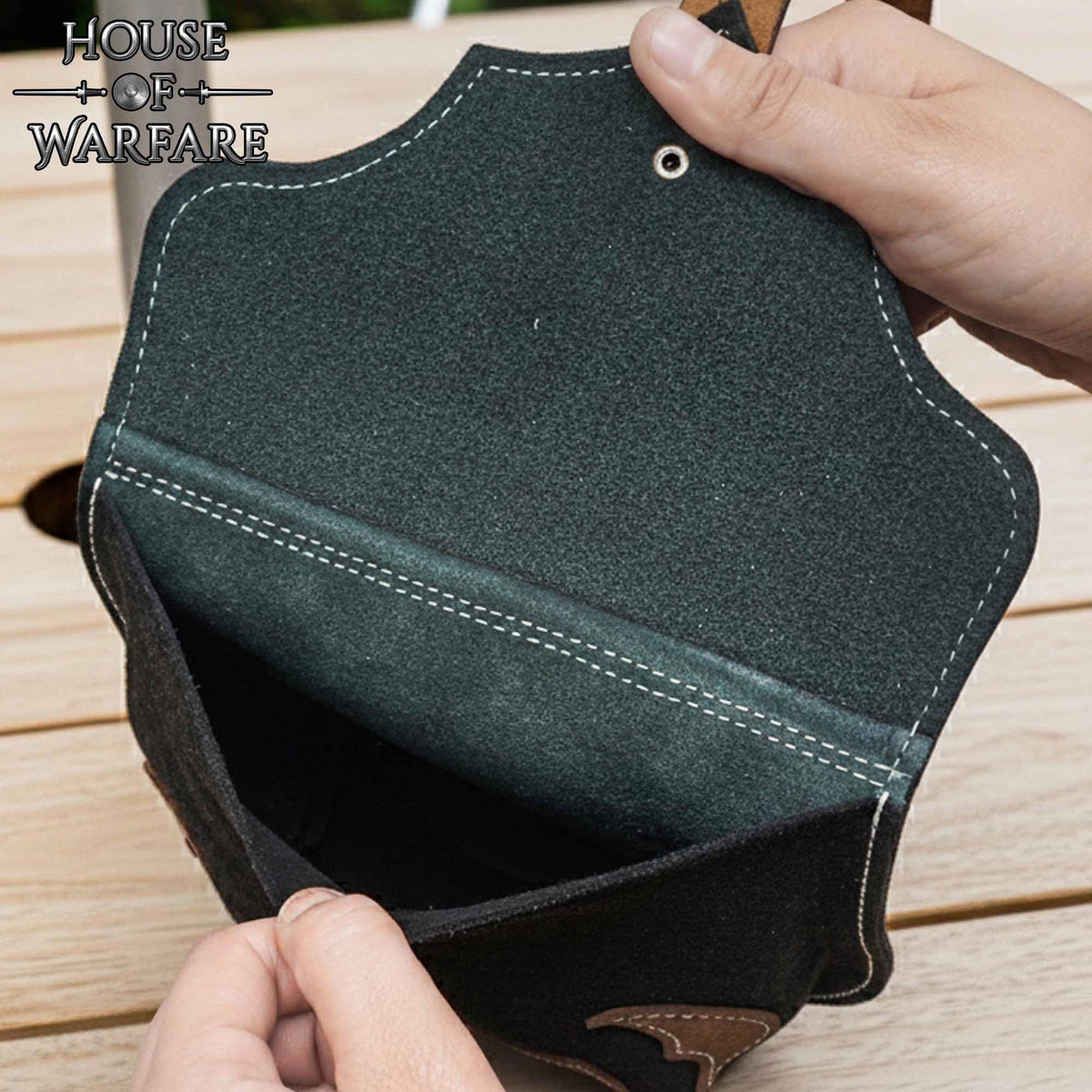 Medieval Belt Pouch – Genuine Leather & Suede Bag with Brass Buckle | Spanish Applique | LARP Renaissance Viking & Fantasy Accessory (Barbarian Warrior Bag)