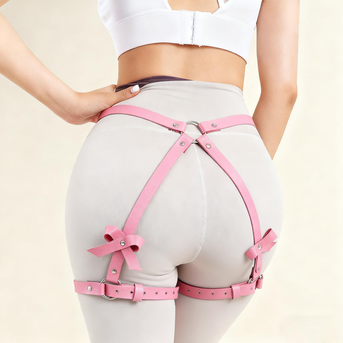 BAQOEYII punk leather thigh straps,Punk Leather Thigh Harness, women's and girls' jewelry belt body chains for Halloween