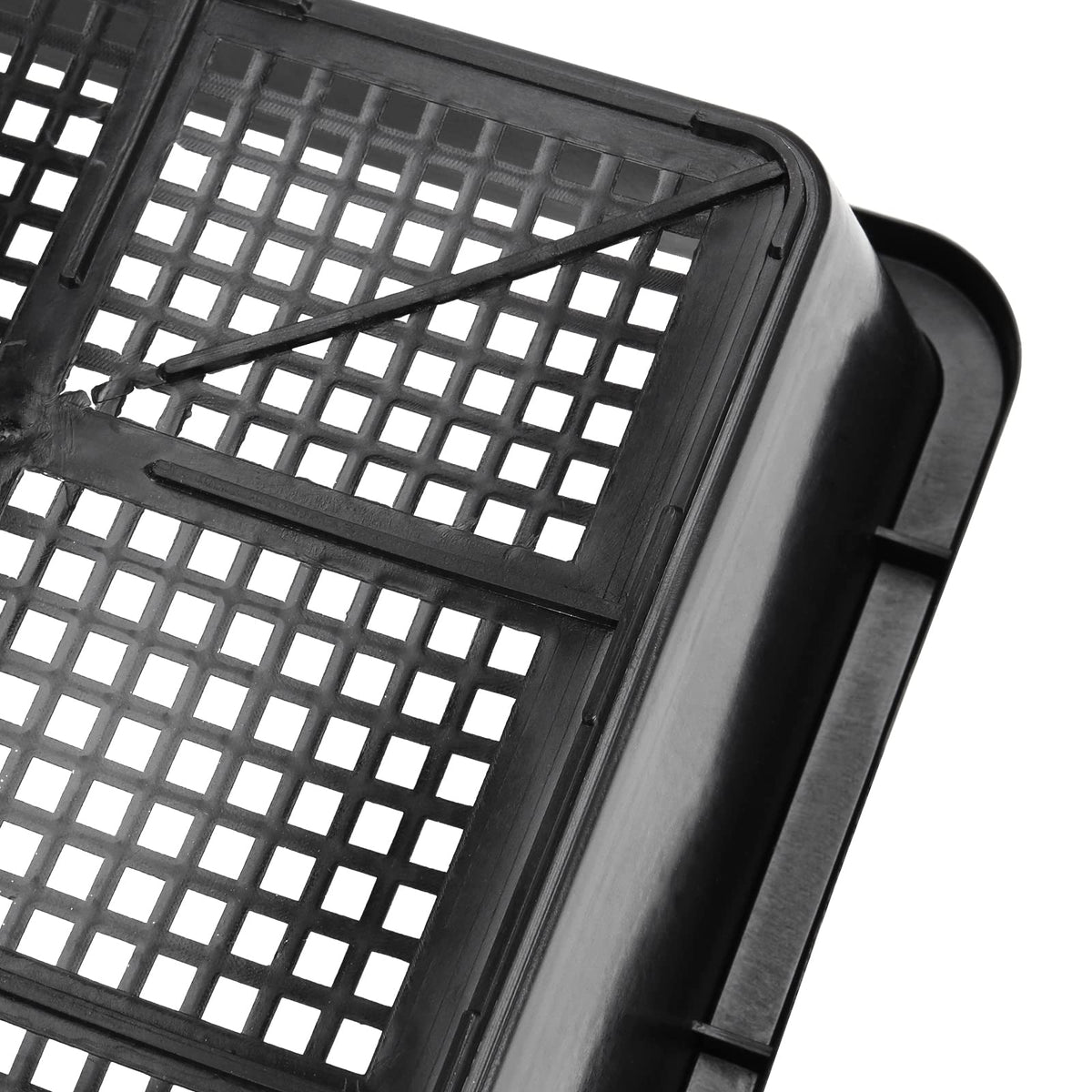 SINJEUN 15 Pack Mesh Bottom Seed Starter Trays, 15 x12 Inch Plastic Plant Tray Mesh Plant Germination Trays for Microgreens, Black