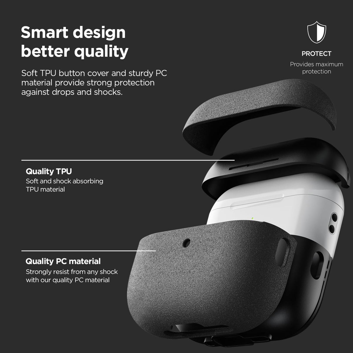VRS Design Modern for Apple AirPods Pro 3rd Generation Case (2025) – Modern Minimal Style with Slim Profile and Precise Fit Compatible with AirPods Pro 3 (Sand Stone)