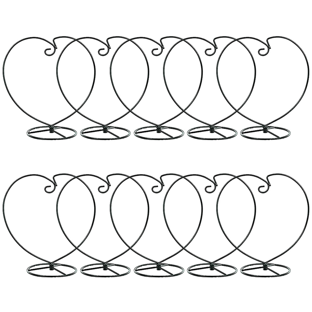 WOCTDTHW Ornament Display Stand Holder Iron Hanger for Chrismas Hanging Glass Globes (Love Shape 10 Pcs)