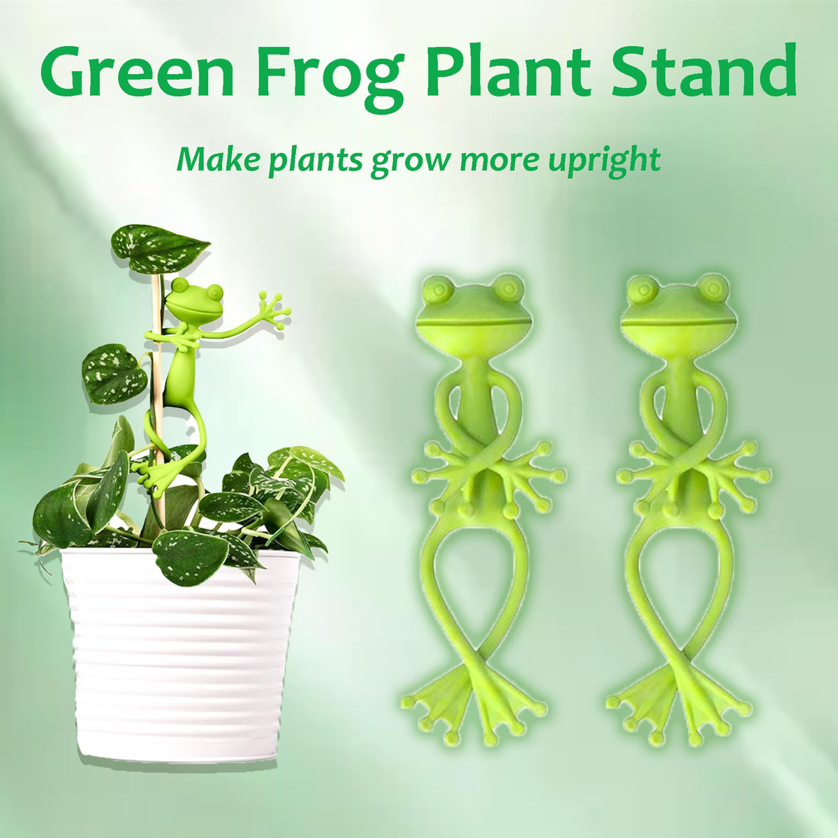 YQCBSU 2025 New Bendable Frog Moss Pole, Monstera Plant Stakes, Plant Support for Climbing Indoor Plants, Wall Clips for Potted Climbers, Plant Accessories for Gardening or Cable Management (6 Pcs)