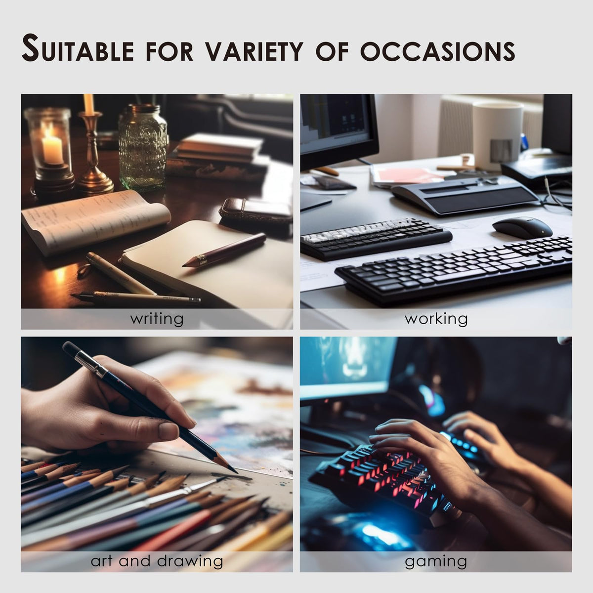 Distressed Leather Desk Mat - Non-Slip PU Desk Pad for Office and Home - Desk Organization and Accessories - Ideal for Large Mouse Pad and Desk Mats on Top of Desks(Charcoal Black,47.2"x 17")