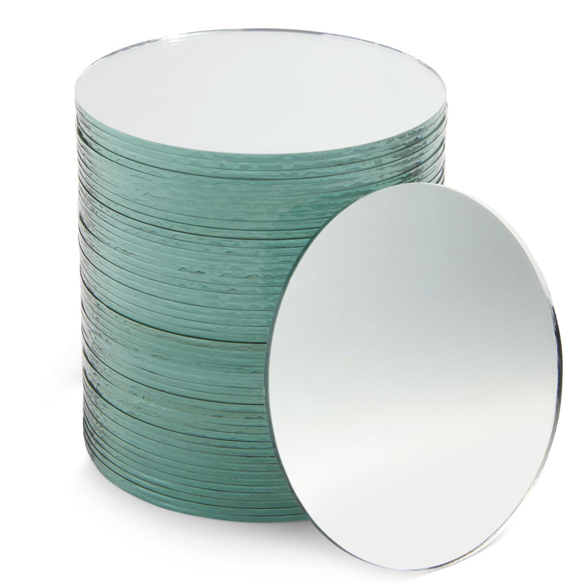 Juvale Glass Mirror Tiles for Crafts - 3 in, Round, Transparent, 50-Pack - Craft Mirrors for DIY & Home Decor