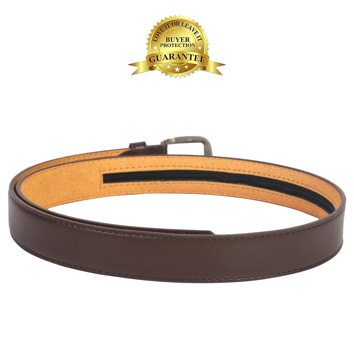 Men's Brown Leather Money Belt Sizes 32 Through 56 (34)