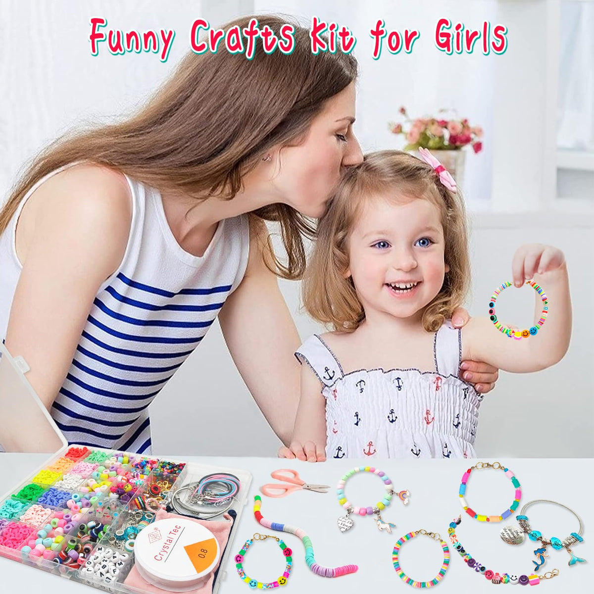 leitait Girls Toys Bracelet Making Kit -3400pcs Charm Jewelry Making Kit Supplies,Unicorn/Mermaid Crafts Birthday Christmas Gifts for Girls Ages 5 6 7 8 9 10 11 12 Years Old