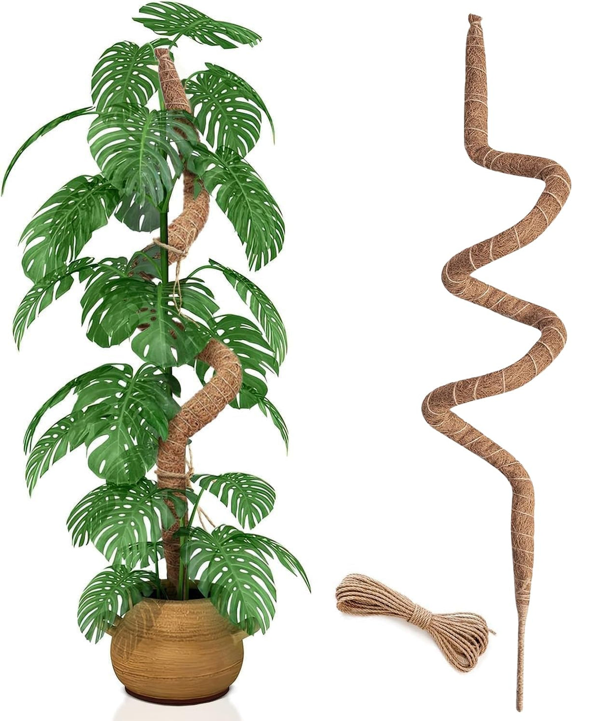 60 Inch Moss Pole, Bendable Moss Pole for Plants Monstera, Tall Moss Poles for Climbing Plants Indoor, Large Support, Garden Trellis Stick Stakes for Plants